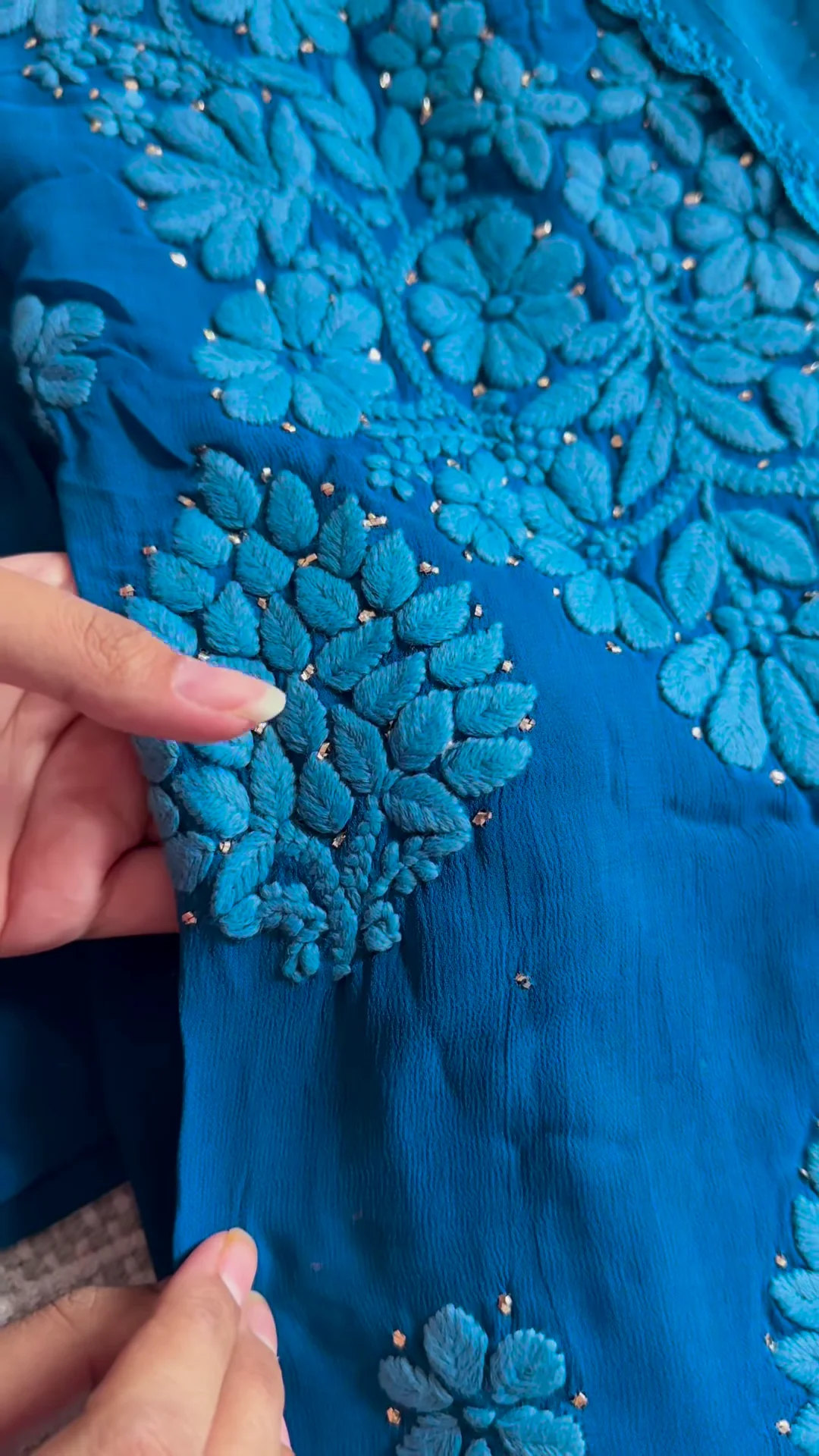 pure royal blue hand embroidered chikankari kurta set pure royal blue hand embroidered chikankari kurta set