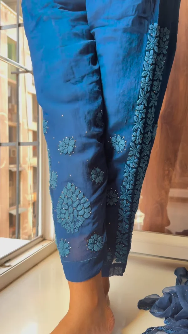 pure royal blue hand embroidered chikankari kurta set pure royal blue hand embroidered chikankari kurta set