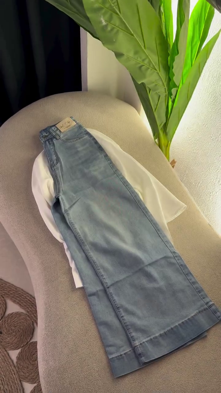 chic wrap tie white shirt & denim set – minimal, classy chic wrap tie white shirt & denim set – minimal, classy