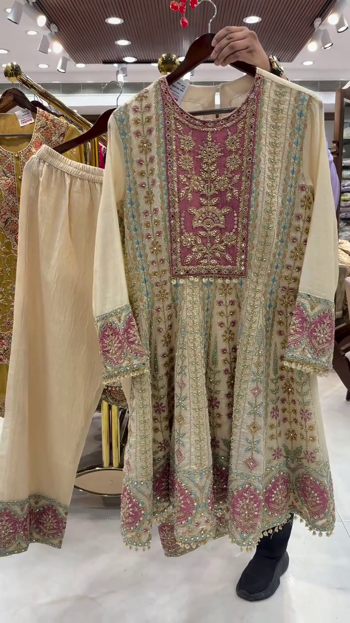 elegant embroidered festive kurta set elegant embroidered festive kurta set