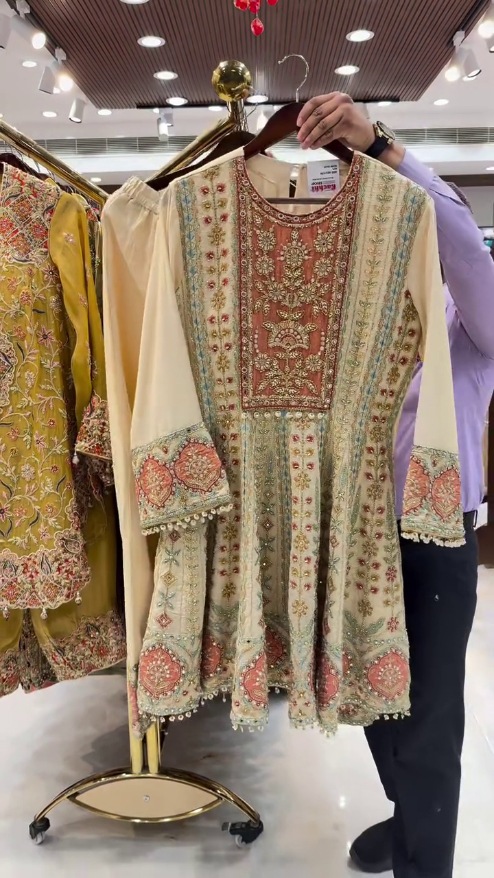 elegant embroidered festive kurta set elegant embroidered festive kurta set