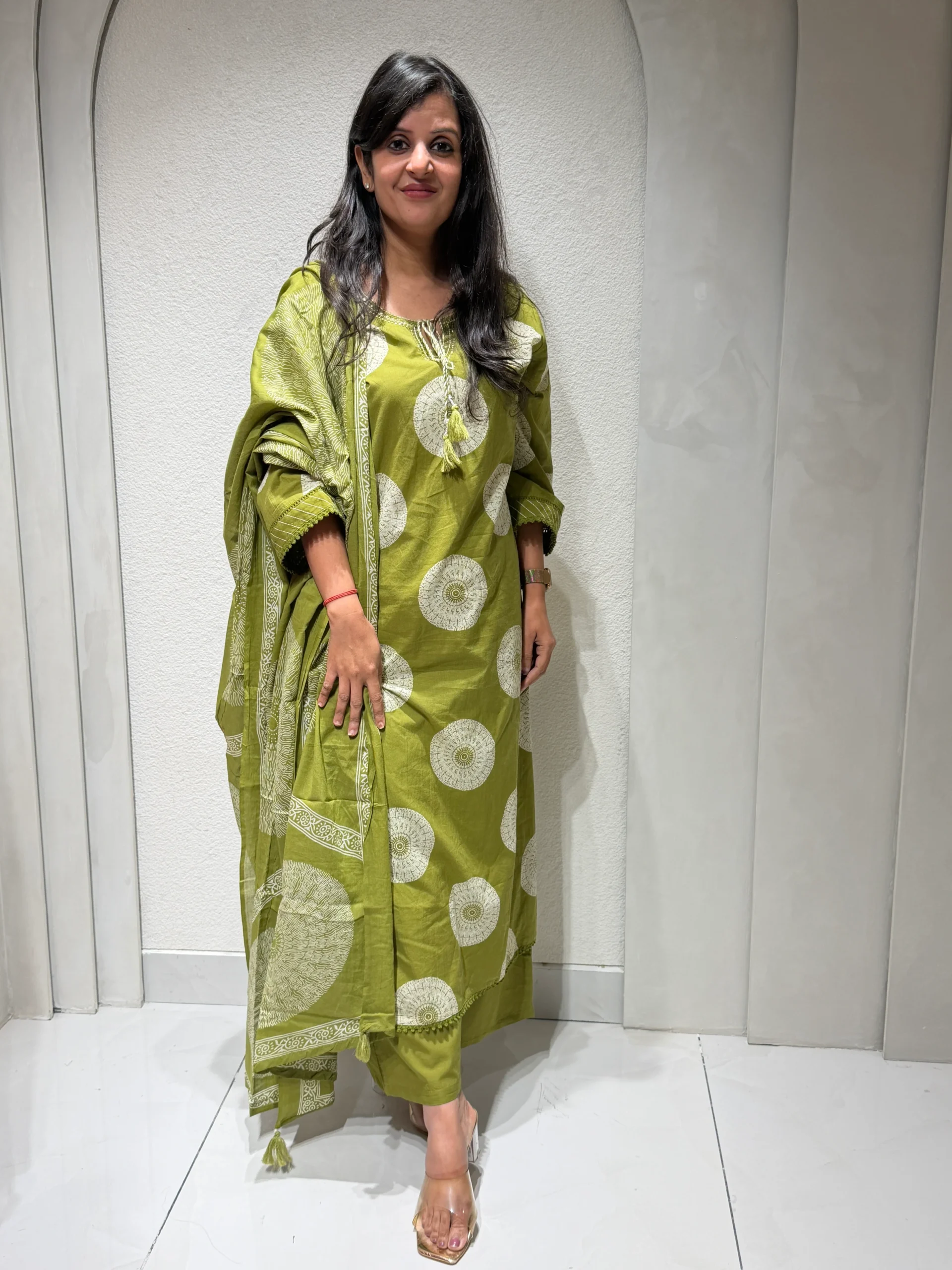 premium cotton green suit set premium cotton green suit set