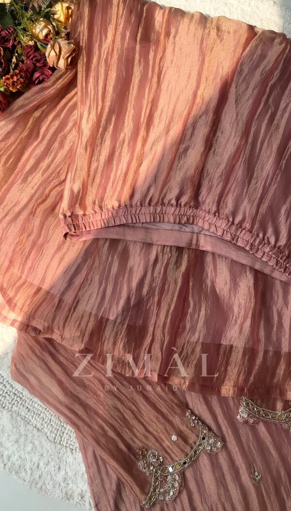 crushed tissue silk hand work straight cut top with crushed tissue palazzo bottom crushed tissue silk hand work straight cut top with crushed tissue palazzo bottom