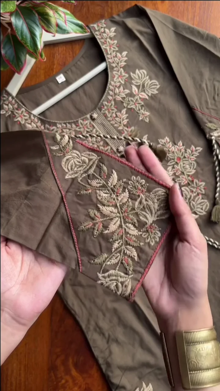 embellished cotton blend straight suit set embellished cotton blend straight suit set