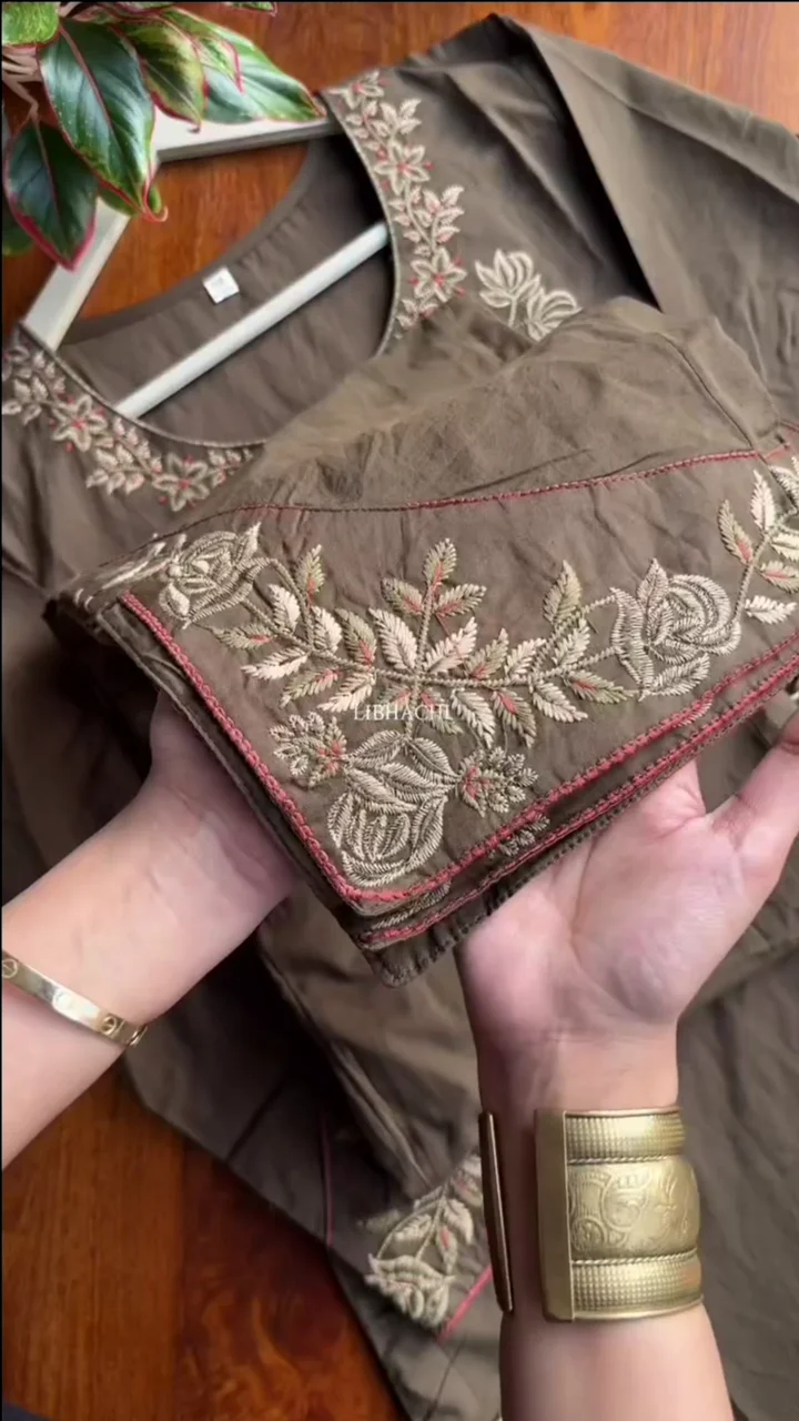 embellished cotton blend straight suit set embellished cotton blend straight suit set