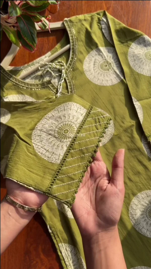 premium cotton green suit set premium cotton green suit set