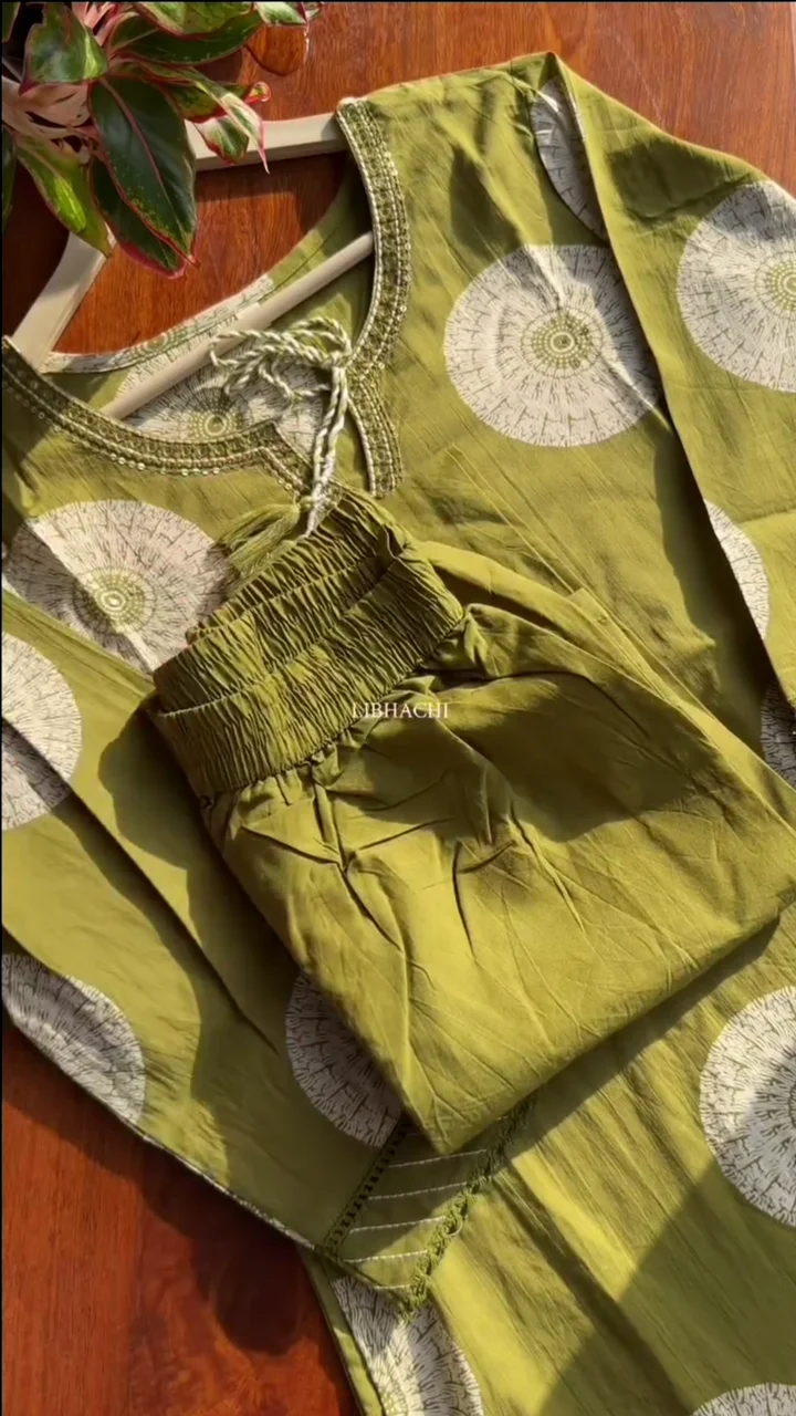 premium cotton green suit set premium cotton green suit set