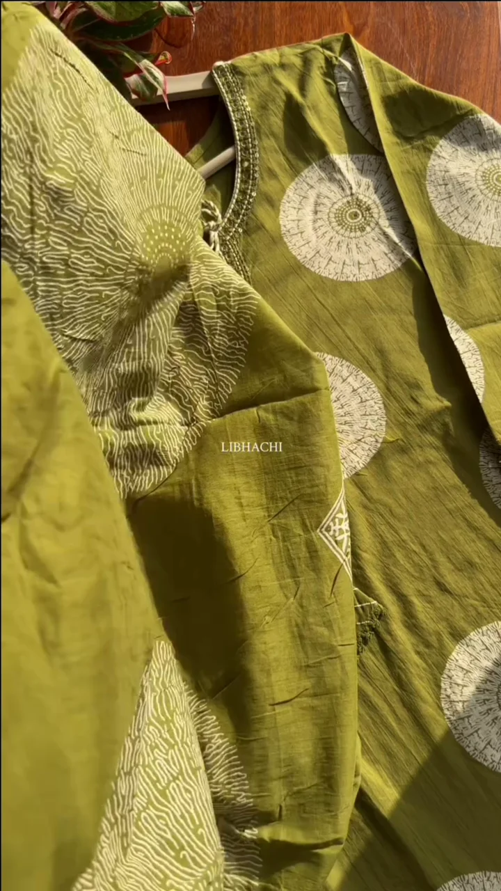 premium cotton green suit set premium cotton green suit set